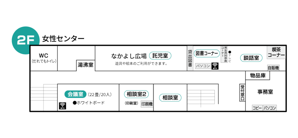 女性センター 2階 フロアガイド